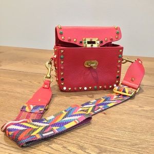 LADIE'S HANDBAG Burminsa Brand Studded PU Leather with Shoulder Strap